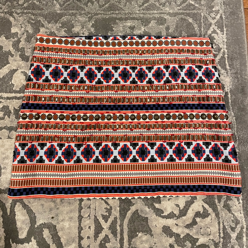 Forever 21 Black and Multicolor Geometric Skirt